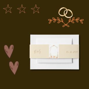 Bandeau De Faire-part Elégant rustique Beige Floral minimal