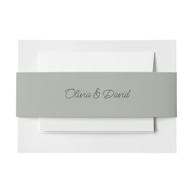 Bandeau De Faire-part Elegant Sage Green Wedding  (Devant Example)