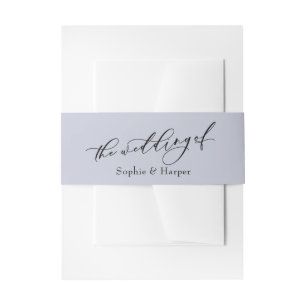 Bandeau De Faire-part Élégant Script De Luxe Dusty Blue Le Mariage De