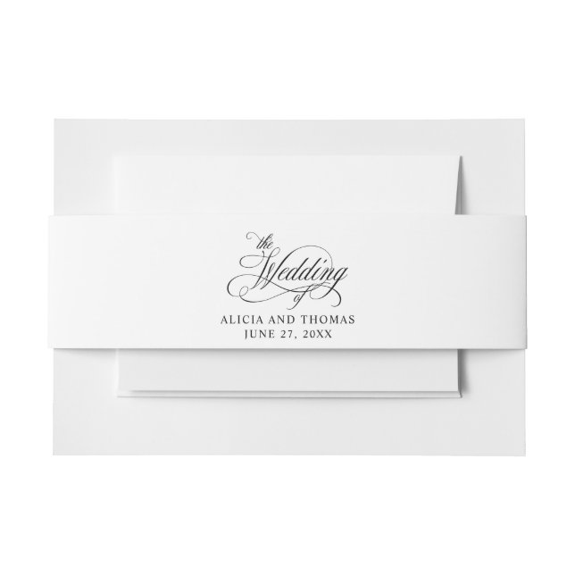 Bandeau De Faire-part Élégant Script Flouris Mariage (Devant Example)