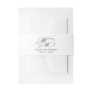 Bandeau De Faire-part Élégant Script Flouris Mariage Nous faisons