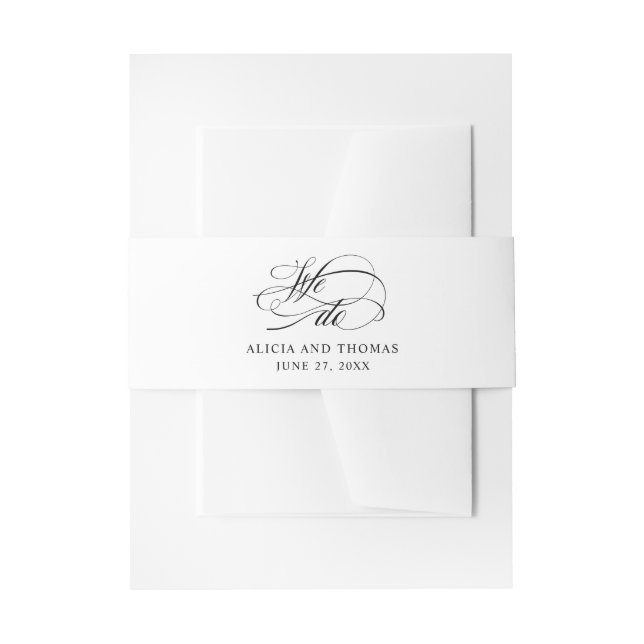 Bandeau De Faire-part Élégant Script Flouris Mariage Nous faisons (Devant example)