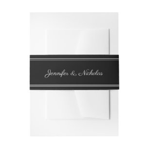 Bandeau De Faire-part Élégant Script Mariage noir et blanc