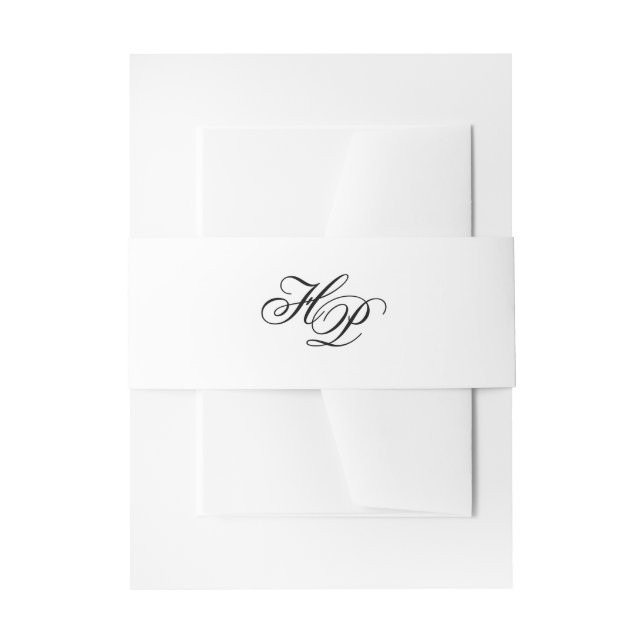 Bandeau De Faire-part Élégant Script Monogramme Initiales Mariage minima (Devant example)