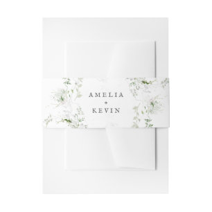 Bandeau De Faire-part Elégant Terrain vert Aquarelle Noms Mariage