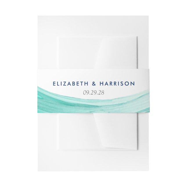 Bandeau De Faire-part Elégant Turquoise Tides Beach Mariage (Devant example)
