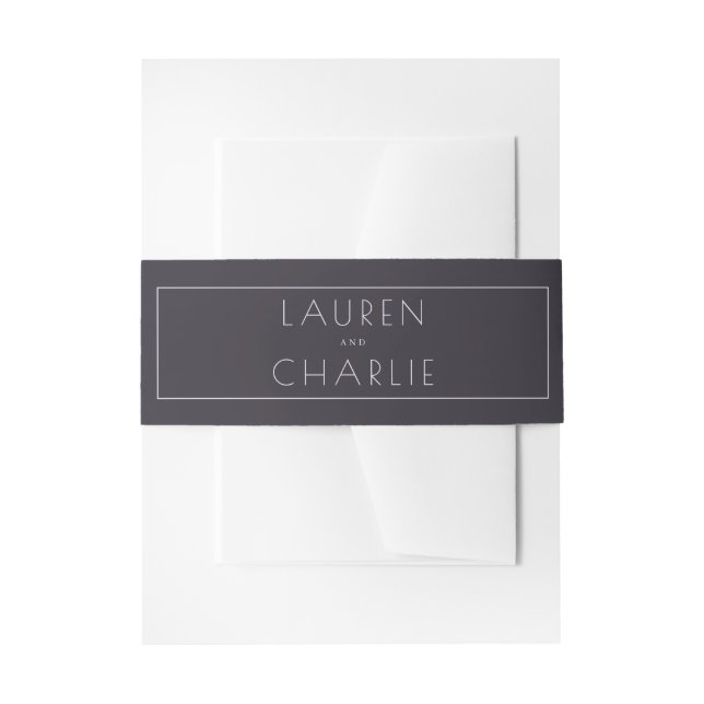 Bandeau De Faire-part Élégant Typographique au Charbon (Devant example)