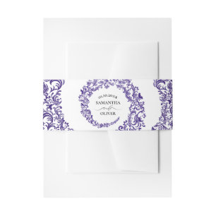 Bandeau De Faire-part Élégant violet Mariage damassé