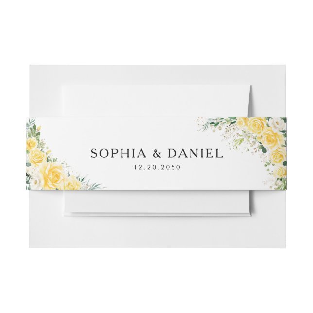 Bandeau De Faire-part Elegant Yellow The Wedding Of Invitation (Devant Example)