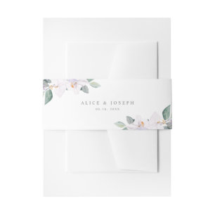 Bandeau De Faire-part Elégante Aquarelle simple Orchidées violettes Mari