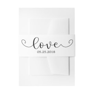 Bandeau De Faire-part Élégante bande de ventre noir et blanc