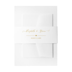 Bandeau De Faire-part Élégante calligraphie dorée Mariage personnalisé