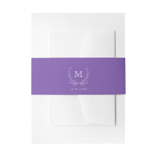 Bandeau De Faire-part Élégante couronne de monogramme minimale   Plum Pu