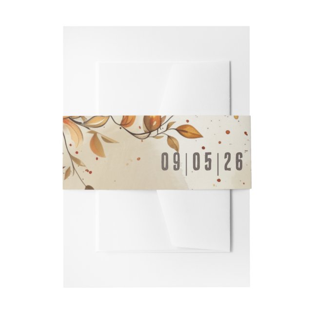 Bandeau De Faire-part Elégante feuille d'automne rustique mariage (Devant example)