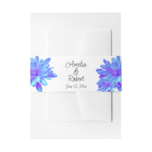 Bandeau De Faire-part Élégante fleur florale violette bleu