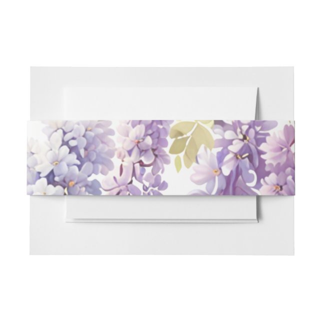 Bandeau De Faire-part Elégante glycine violette d'aquarelle violet fleur (Devant Example)