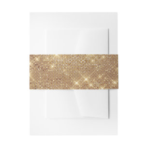 Bandeau De Faire-part Élégante invitation de mariage à paillettes dorées