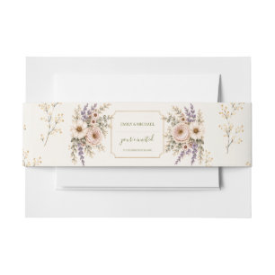 Bandeau De Faire-part Élégante invitation de mariage florale rose lavand