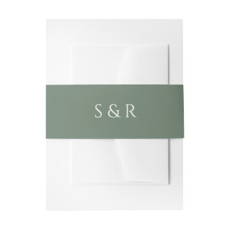 Bandeau De Faire-part Élégante invitation monogramme vert sauge