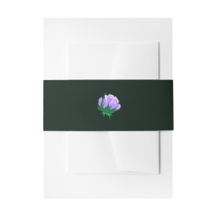 Bandeau De Faire-part Élégante Lavande Camellia sur Vert