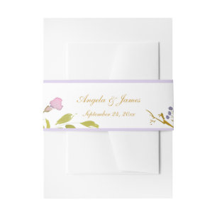 Bandeau De Faire-part Elégante Lavande or Aquarelle Mariage floral