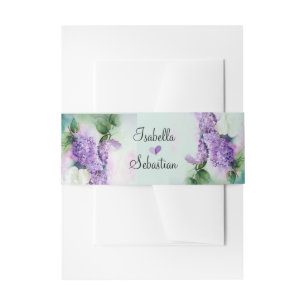 Bandeau De Faire-part Élégante Lilac Fleurs Invitation Bande de ventre