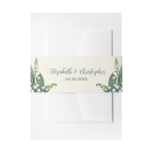 Bandeau De Faire-part Élégante Lily de la Vallée Mariage Floral
