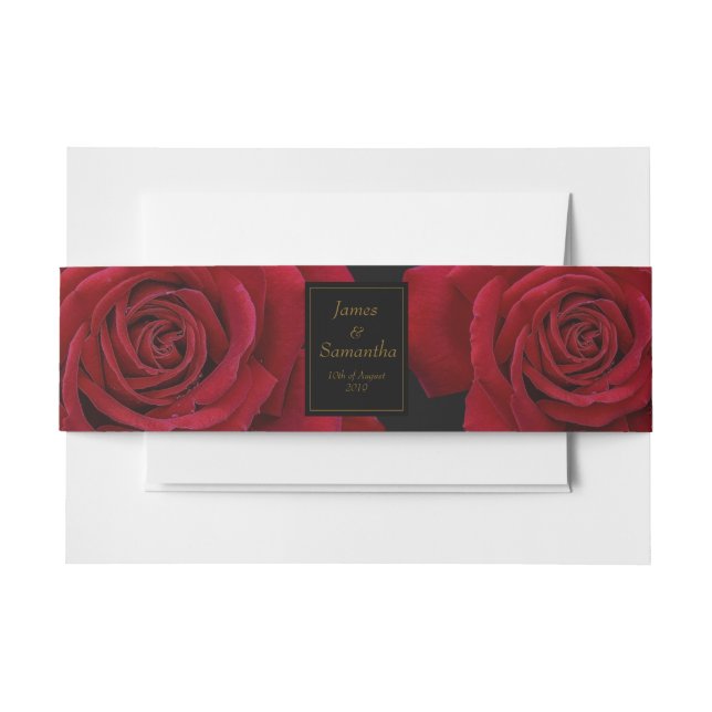 Bandeau De Faire-part Élégante Rose rouge - Mariage (Devant Example)