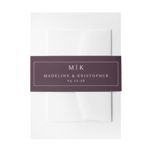 Bandeau De Faire-part Élégantes Initiales Minimalistes Marron