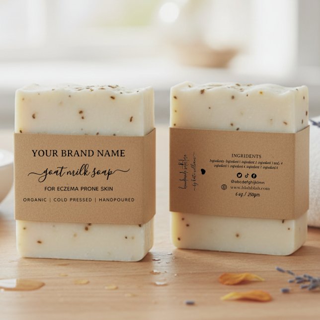 Bandeau De Faire-part Emballage de savon de bande ventre maison Kraft (Créateur téléchargé)