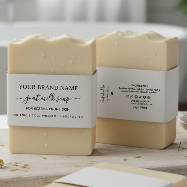 Bandeau De Faire-part Emballage de savon de chèvre fait maison (Créateur téléchargé)