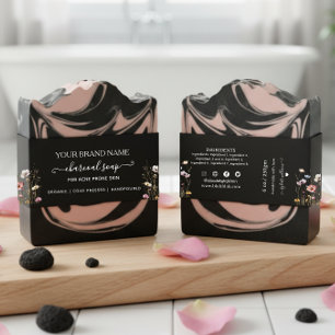 Bandeau De Faire-part Emballage de savon fait maison à base de fleurs po