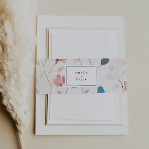 Bandeau De Faire-part EMELIA Aquarelle douce Floral Fleur sauvage Mariag