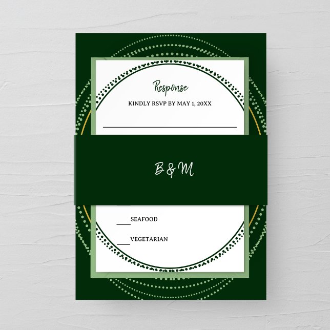 Bandeau De Faire-part Emerald Elegance Wedding Invitation Belly Band (Créateur téléchargé)