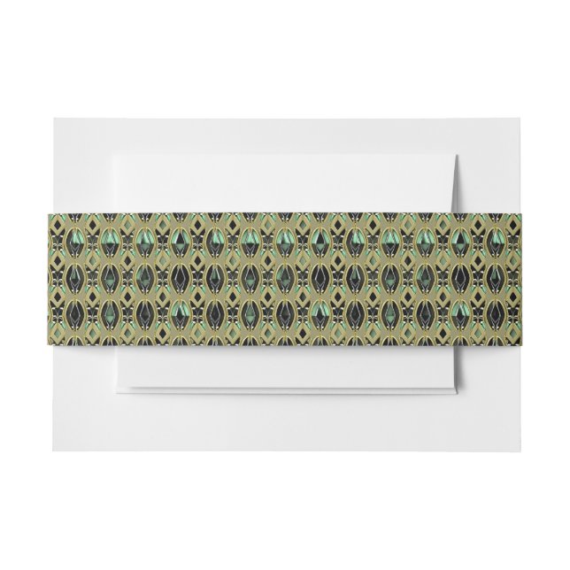 Bandeau De Faire-part Emerald & Gold Art Déco (Devant Example)