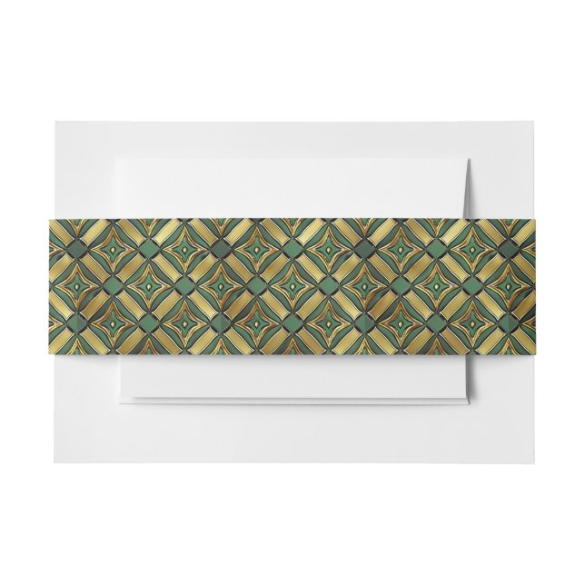 Bandeau De Faire-part Emerald & Gold Art Déco (Devant Example)