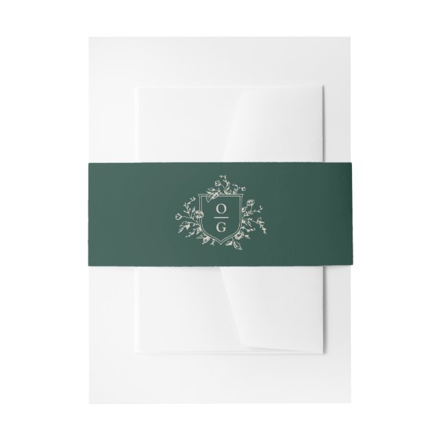 Bandeau De Faire-part Emerald Green initiales faire-part de mariage Bell (Devant example)