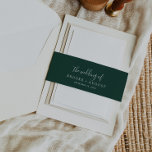 Bandeau De Faire-part Emerald Green Le Mariage De Invitation Belly Band<br><div class="desc">Ce vert émeraude le mariage de l'invitation groupe du ventre est parfait pour un mariage boho. Le design romantique moderne présente une typographie blanche classique sur un arrière - plan vert foncé. Personnalisez ces bandes de ventre en papier avec les noms de la mariée et du marié, et la date...</div>