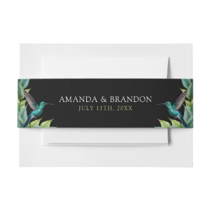 Bandeau De Faire-part Emerald Hummingbird Tropical Feuille Mariage