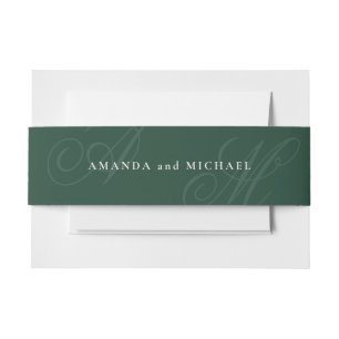 Bandeau De Faire-part Emerald Modern Edge Élégant Mariage Monogramme