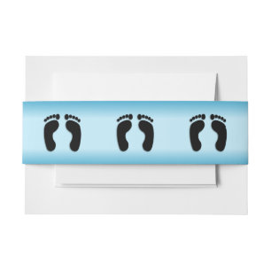 Bandeau De Faire-part Empreintes Pieds Nus Bleu