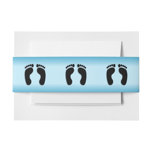 Bandeau De Faire-part Empreintes Pieds Nus Bleu (Devant Example)