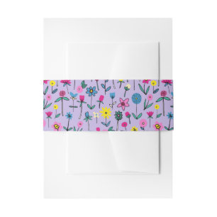 Bandeau De Faire-part Enfants Lilac motifs floraux Anniversaire