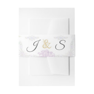 Bandeau De Faire-part Ensemble de mariage floral lavande minimaliste mod