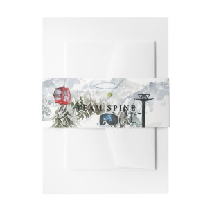 Bandeau De Faire-part Enterrement de vie de jeune fille ski Aquarelle Go