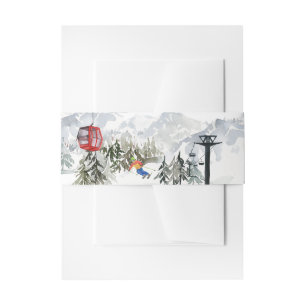Bandeau De Faire-part Enterrement de vie de jeune fille Ski Aquarelle Go