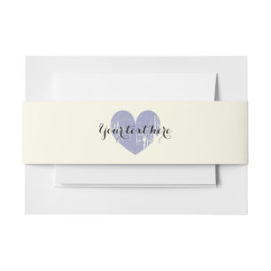 Bandeau De Faire-part Enveloppe cardiaque lavande personnalisée bandes d
