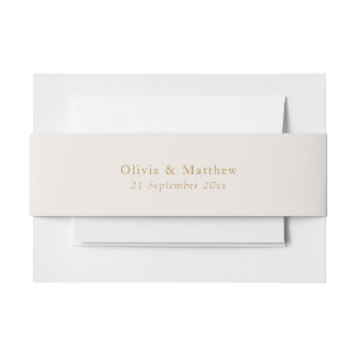 Bandeau De Faire-part Enveloppe de mariage classique avec texte doré min