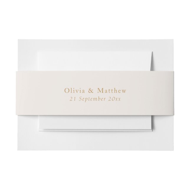 Bandeau De Faire-part Enveloppe de mariage classique avec texte doré min (Devant Example)