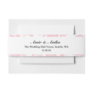 Bandeau De Faire-part Enveloppe de mariage indienne à lanterne Lotus ros